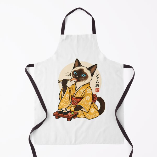 Item preview, Kimono Cat Eating Sushi Art Japan Lover designed and sold by chattsuede.