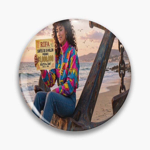 Item preview, La Sirena 80s Girl on Giant Anchor - RIFA $1,000,000 - Vintage Beach Poster Art designed and sold by HydStyle99.