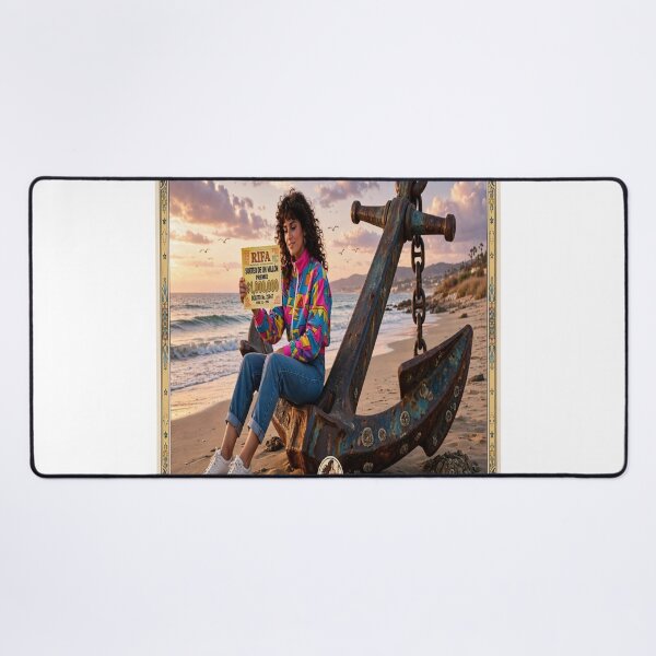 Item preview, La Sirena 80s Girl on Giant Anchor - RIFA $1,000,000 - Vintage Beach Poster Art designed and sold by HydStyle99.