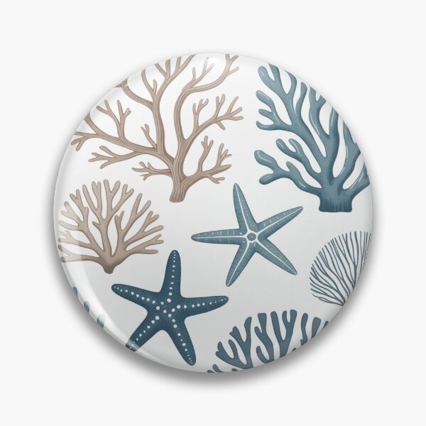 Item preview, Coastal Coral and Starfish Ocean Pattern designed and sold by NatArtSA.