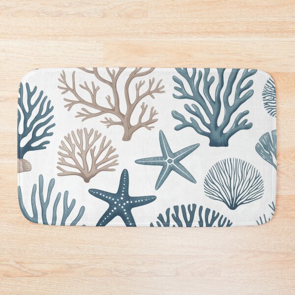 Item preview, Coastal Coral and Starfish Ocean Pattern designed and sold by NatArtSA.