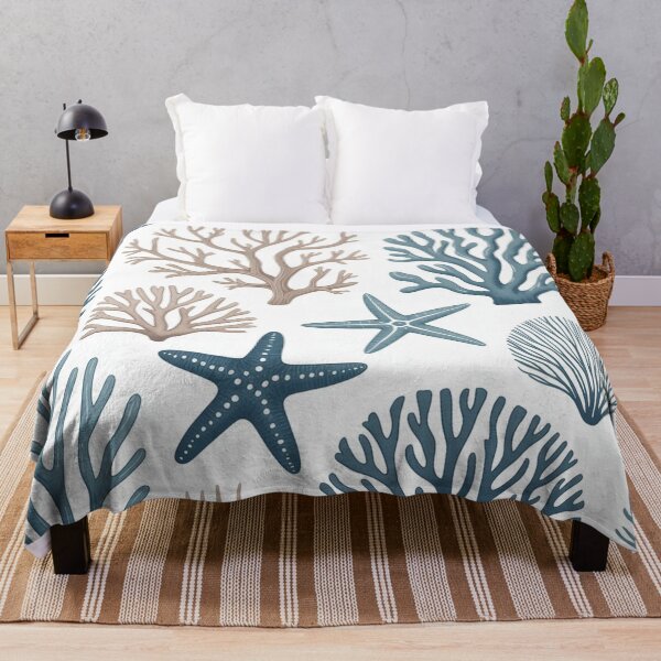 Item preview, Coastal Coral and Starfish Ocean Pattern designed and sold by NatArtSA.