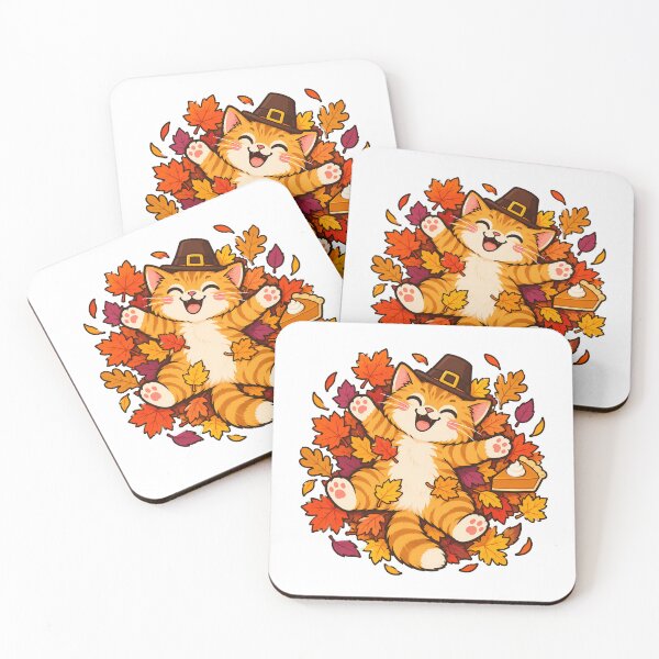 Item preview, Pilgrim Cat Leaf Angel Thanksgiving designed and sold by chattsuede.