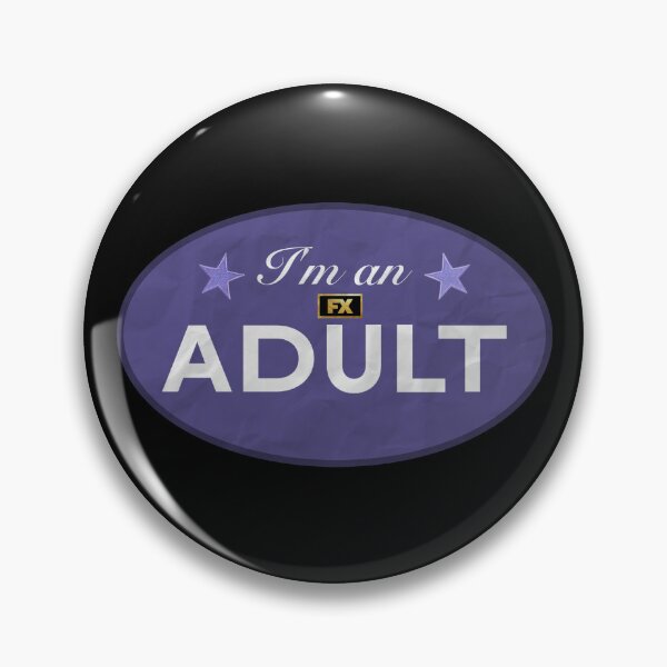 Item preview, I'm an adult sticker, purple, crinkled effect designed and sold by rilesweir.