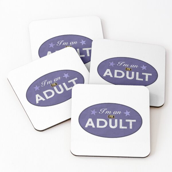 Item preview, I'm an adult sticker, purple, crinkled effect designed and sold by rilesweir.