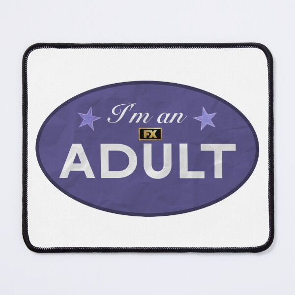 Item preview, I'm an adult sticker, purple, crinkled effect designed and sold by rilesweir.