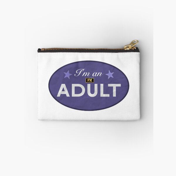 Item preview, I'm an adult sticker, purple, crinkled effect designed and sold by rilesweir.