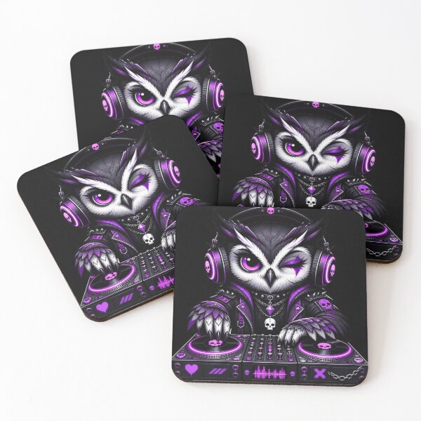 Item preview, Cyber Goth DJ Owl designed and sold by LazyDayzCo.