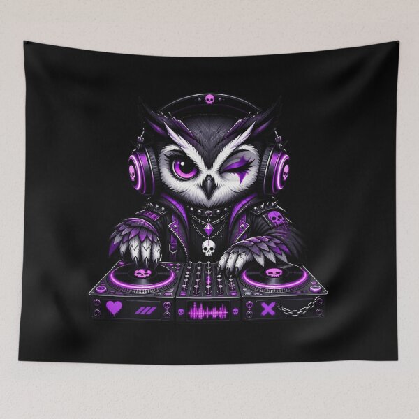 Item preview, Cyber Goth DJ Owl designed and sold by LazyDayzCo.