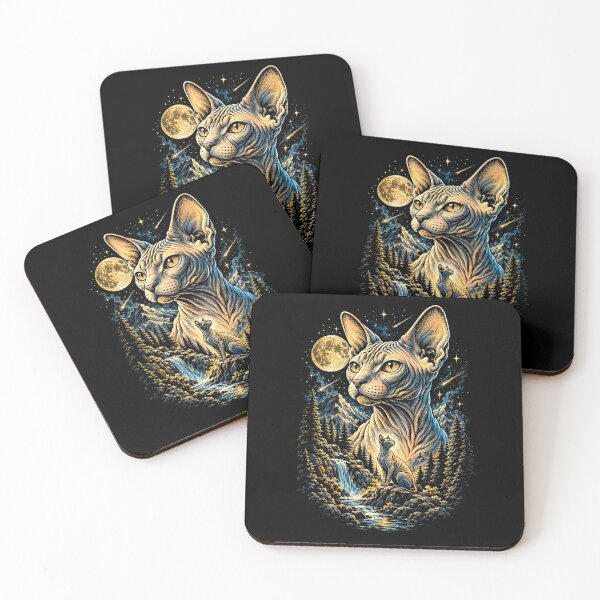 Item preview, Sphynx Cat Cosmic Moon Forest Adventure designed and sold by Moizento.