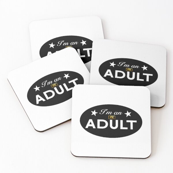 Item preview, I'm an adult black sticker designed and sold by rilesweir.