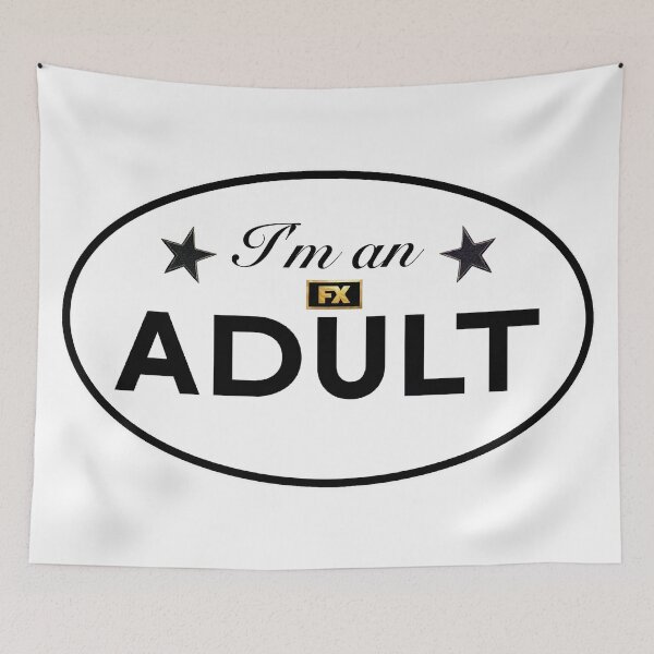Item preview, I'm an adult white sticker designed and sold by rilesweir.