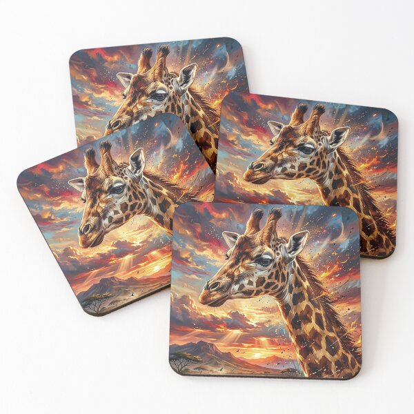 Item preview, African Giraffe - Sunset Savannah Art designed and sold by Lucid Dream Pixel.