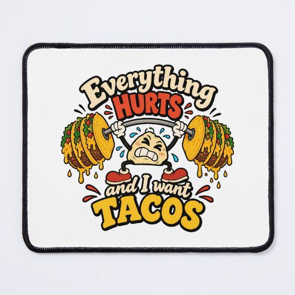 Item preview, Taco Workout Cartoon Struggle Lift Gym Enthusiast designed and sold by chattsuede.
