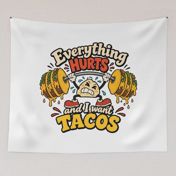 Item preview, Taco Workout Cartoon Struggle Lift Gym Enthusiast designed and sold by chattsuede.