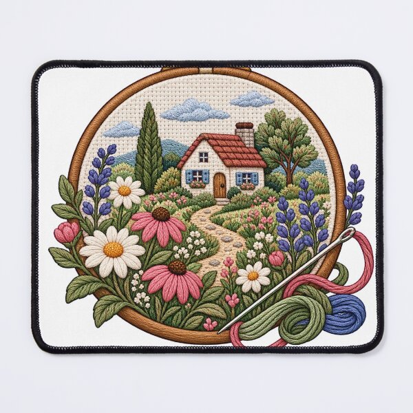 Item preview, Needlepoint Club Floral Animals & Cottagecore Embroidery Art designed and sold by Georain.