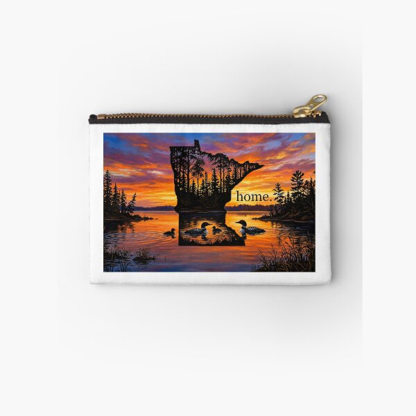 Item preview, Minnesota Home Sunset — Northwoods Pine Forest and Loons designed and sold by FrozenFits.