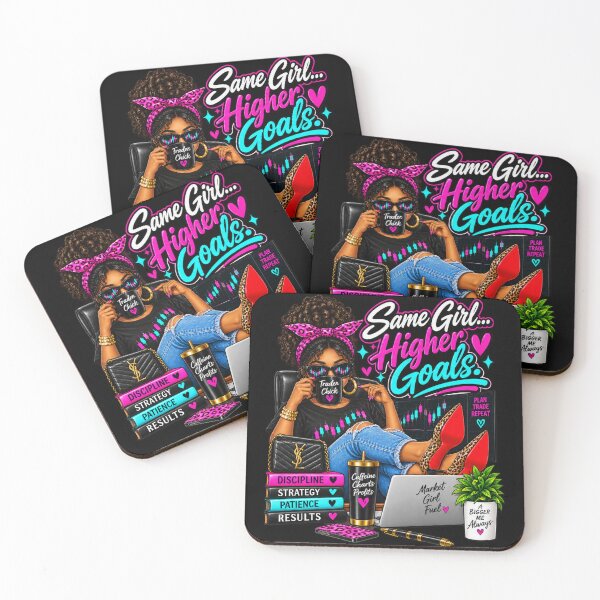 Item preview, Trader Chick-Same Girl Higher Goals-Option Two-Black Background  designed and sold by Trendi61.