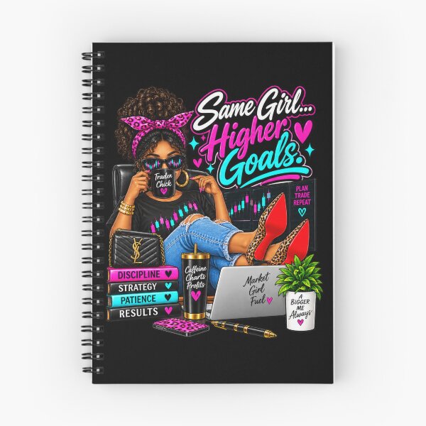 Item preview, Trader Chick-Same Girl Higher Goals-Option Two-Black Background  designed and sold by Trendi61.