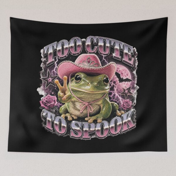 Item preview, Too Cute To Spook Cowgirl Frog T-Shirt | Pink Cowboy Hat Toad Roses Western Halloween Gift designed and sold by illeN-Art-World.