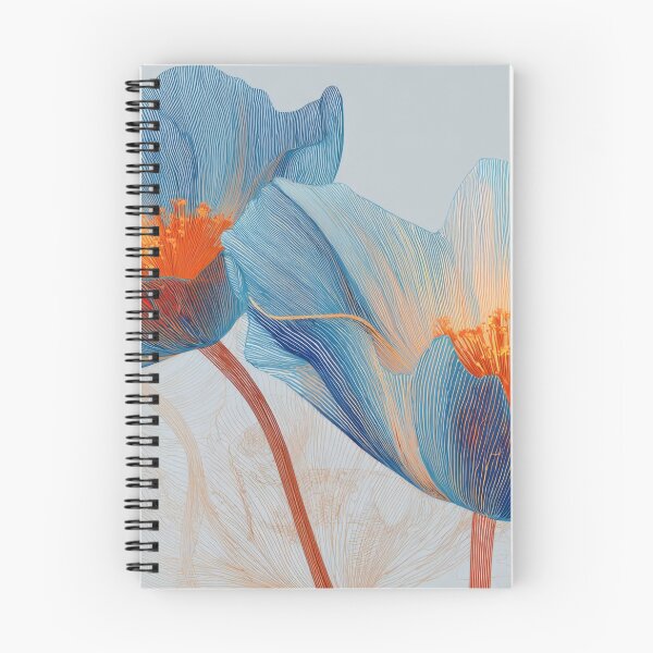 Item preview, Blue flowers with orange center designed and sold by anytka.