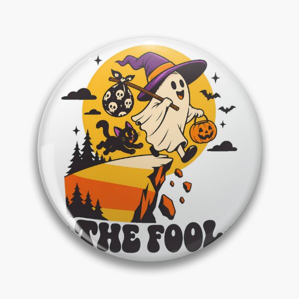 Item preview, Fool Ghost Tarot Cat Witch Halloween designed and sold by chattsuede.
