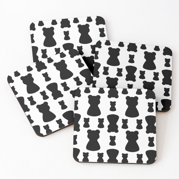 Item preview, Minimalist Gummy Bear Silhouette Pattern. Monochrome. Light Mode designed and sold by AnnaDesertArt.