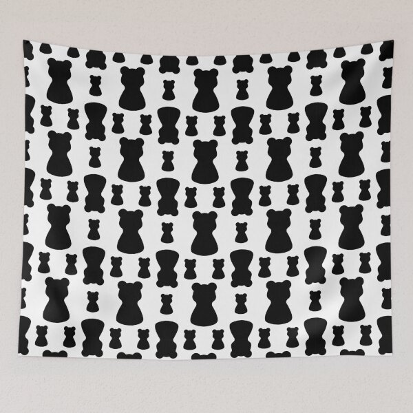 Item preview, Minimalist Gummy Bear Silhouette Pattern. Monochrome. Light Mode designed and sold by AnnaDesertArt.