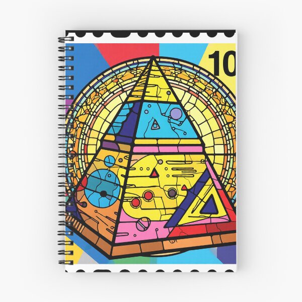 Item preview, surreal pyramid stained glass stamp colorful geometric abstract design designed and sold by SmashingDeals.