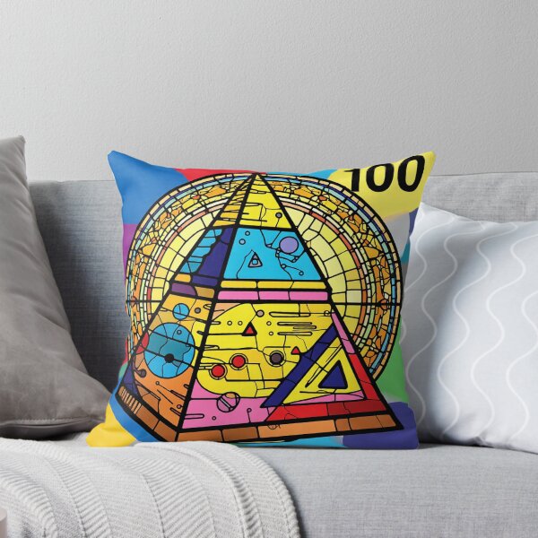 Item preview, surreal pyramid stained glass stamp colorful geometric abstract design designed and sold by SmashingDeals.