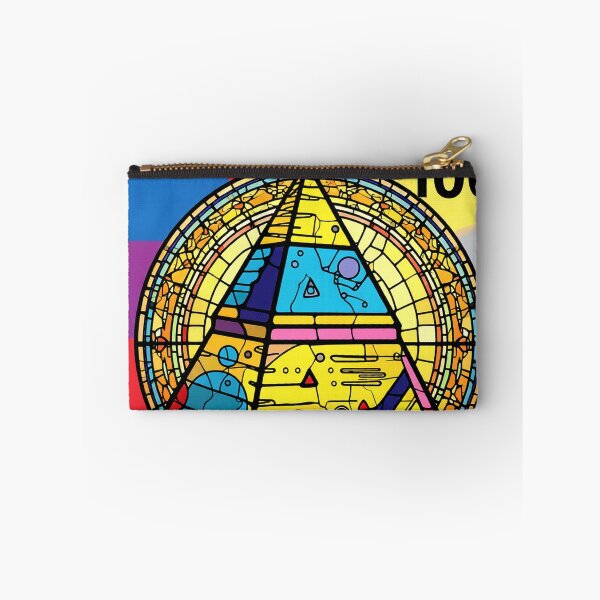 Item preview, surreal pyramid stained glass stamp colorful geometric abstract design designed and sold by SmashingDeals.