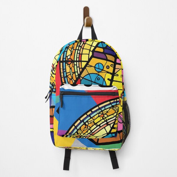 Item preview, surreal pyramid stained glass stamp colorful geometric abstract design designed and sold by SmashingDeals.