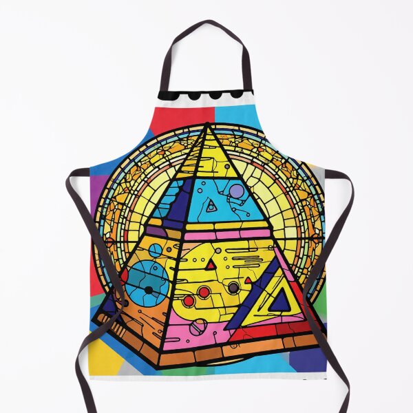 Item preview, surreal pyramid stained glass stamp colorful geometric abstract design designed and sold by SmashingDeals.