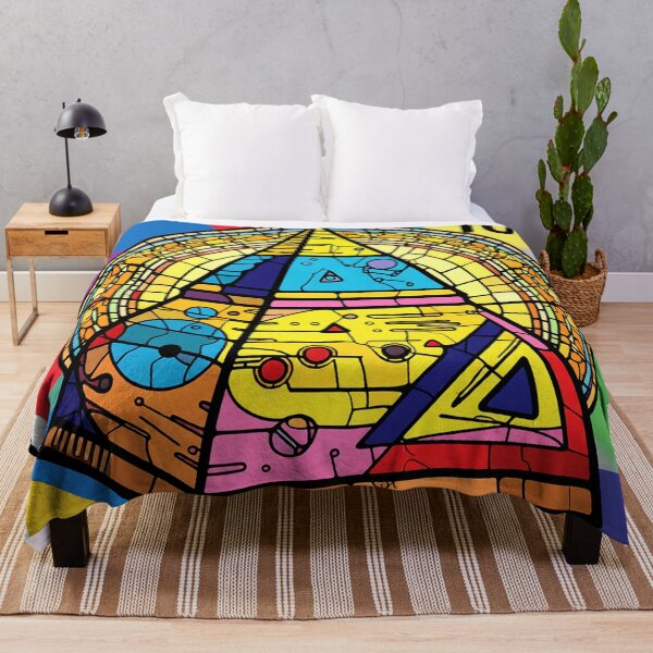 Item preview, surreal pyramid stained glass stamp colorful geometric abstract design designed and sold by SmashingDeals.