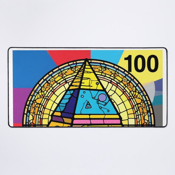 Item preview, surreal pyramid stained glass stamp colorful geometric abstract design designed and sold by SmashingDeals.