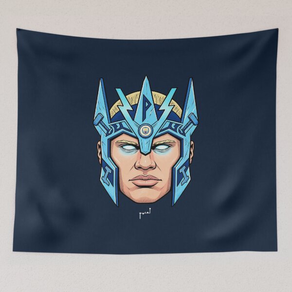 Item preview, Frostborn Cyber Titan – Retro Comic Warrior designed and sold by Musamem  Designs.