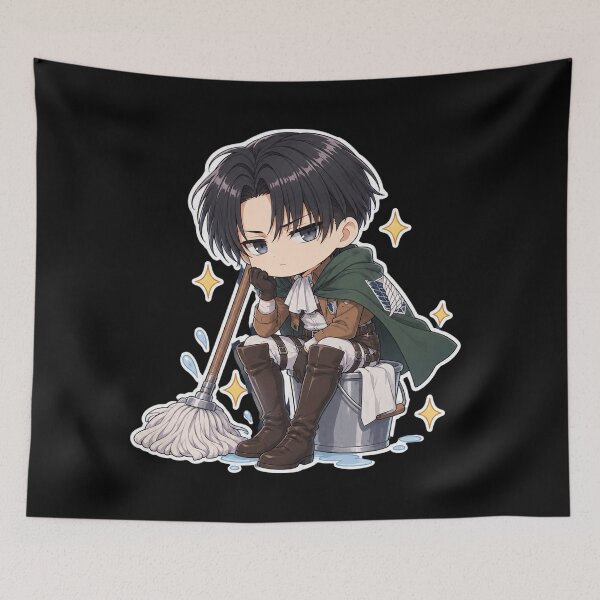 Aperçu de l'œuvre Levi Cleaning Chibi créée et vendue par desat-nikkas.