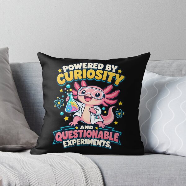 Item preview, Powered by Curiosity and Questionable Experiments – Scientist Axolotl designed and sold by Good Mood Foundry.