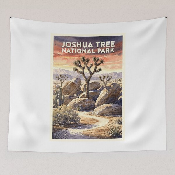 Item preview, Joshua Tree National Park California Vintage Watercolor Travel designed and sold by Teelogic.
