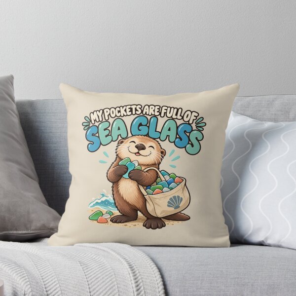 Item preview, Sea Glass Collector Otter – My Pockets Are Full of Sea Glass designed and sold by Stikaro.