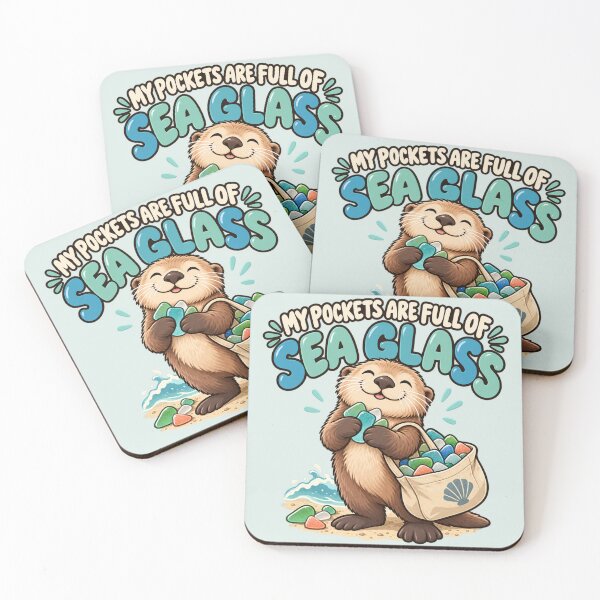 Item preview, Sea Glass Collector Otter – My Pockets Are Full of Sea Glass designed and sold by Stikaro.