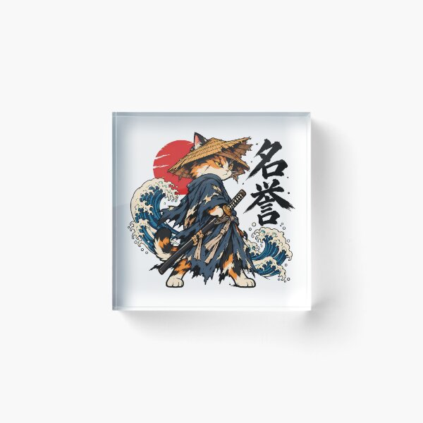 Item preview, Samurai Cat Ukiyo-e Wave Warrior designed and sold by chattsuede.