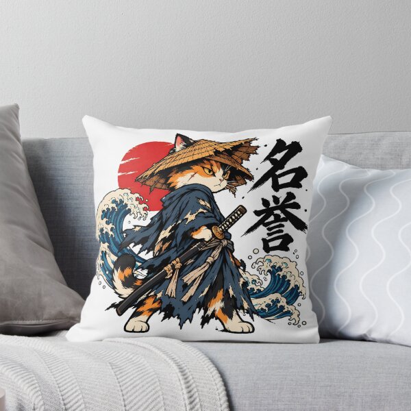 Item preview, Samurai Cat Ukiyo-e Wave Warrior designed and sold by chattsuede.