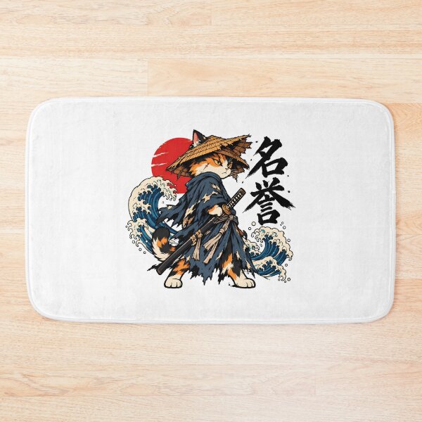Item preview, Samurai Cat Ukiyo-e Wave Warrior designed and sold by chattsuede.