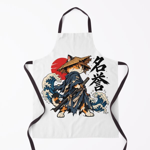 Item preview, Samurai Cat Ukiyo-e Wave Warrior designed and sold by chattsuede.