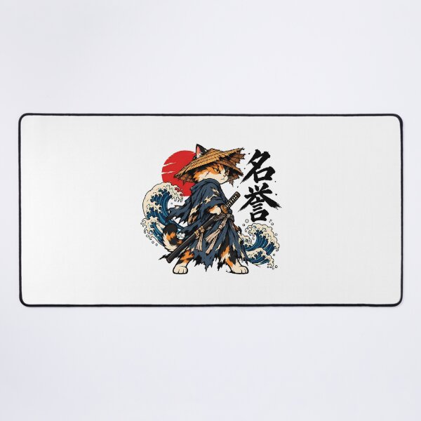 Item preview, Samurai Cat Ukiyo-e Wave Warrior designed and sold by chattsuede.