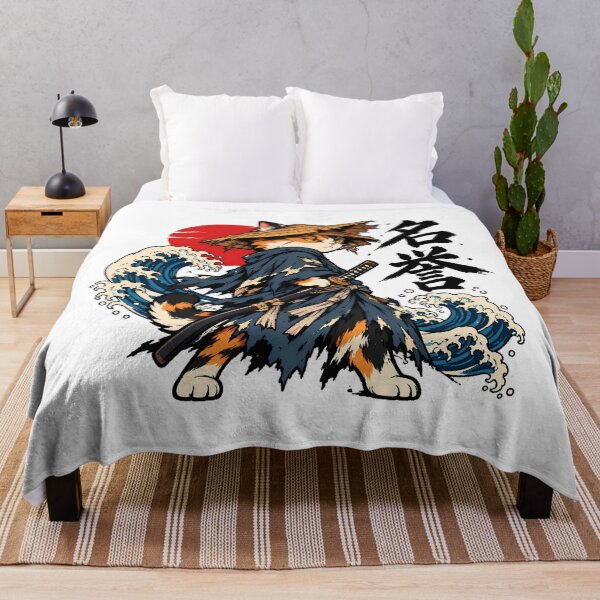 Item preview, Samurai Cat Ukiyo-e Wave Warrior designed and sold by chattsuede.