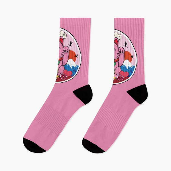 Item preview, Pink Maneki Neko with Open Eyes – Love designed and sold by Vector Woofs.