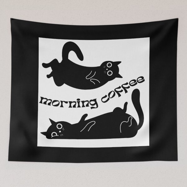 Item preview, Morning Coffee - Funny Black Cats designed and sold by MiaBellaGirl.