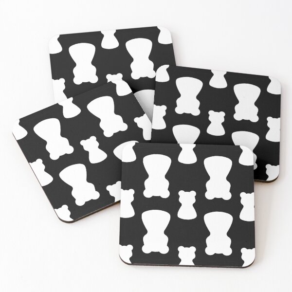 Item preview, Minimalist Gummy Bear Silhouette Pattern. Monochrome. Dark Mode designed and sold by AnnaDesertArt.